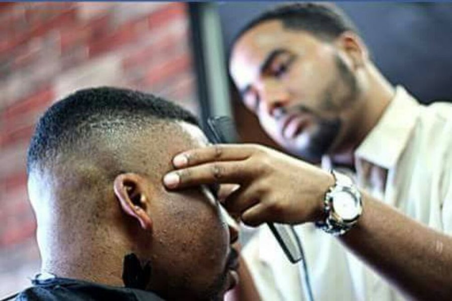 Barber at work